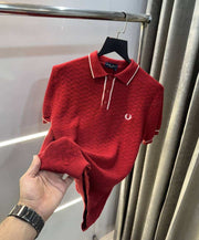 Fredperr y Maroon Premium Knitted Polo T-Shirt
