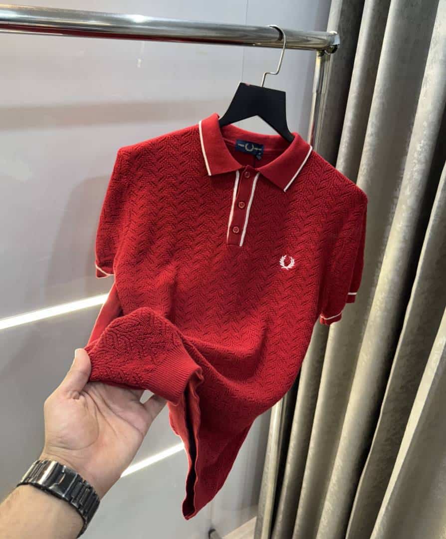 Fredperr y Maroon Premium Knitted Polo T-Shirt