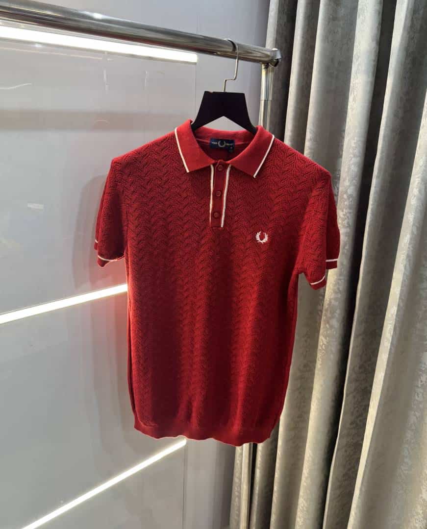 Fredperr y Maroon Premium Knitted Polo T-Shirt
