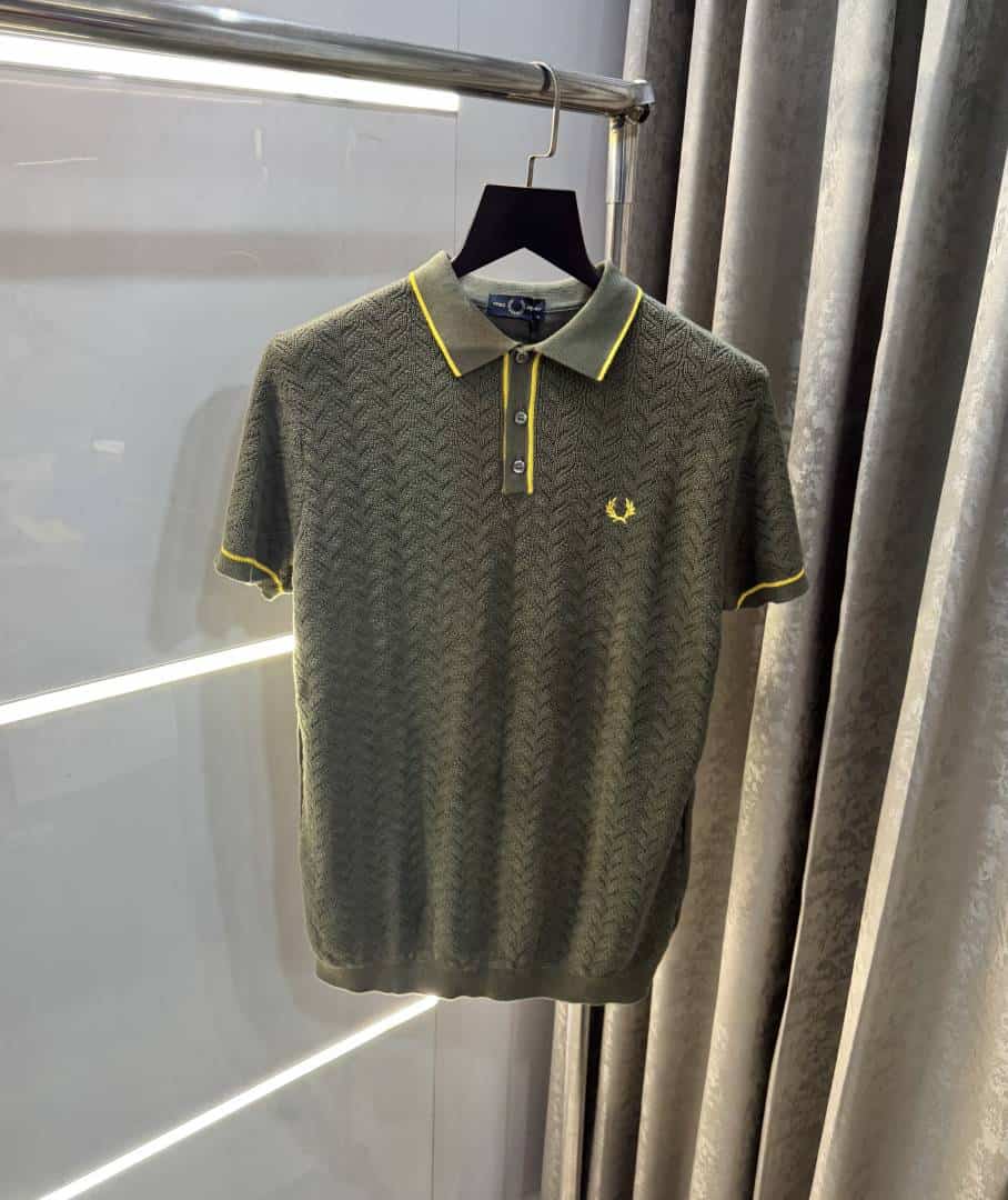 Fredperr y Olive Green Premium Knitted Polo T-Shirt