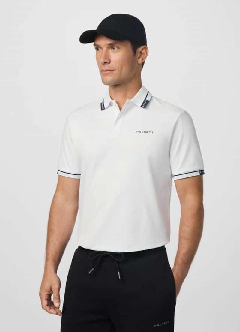 Hacket White Designer Premium Polo T-Shirt