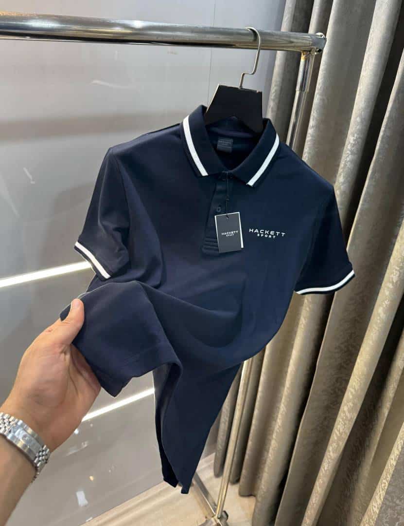 Hacket Navy Blue Designer Premium Polo T-Shirt