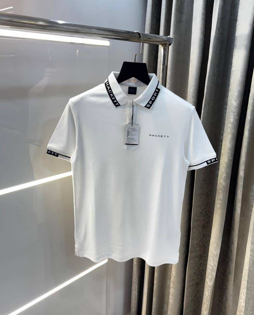 Hacket White Designer Premium Polo T-Shirt