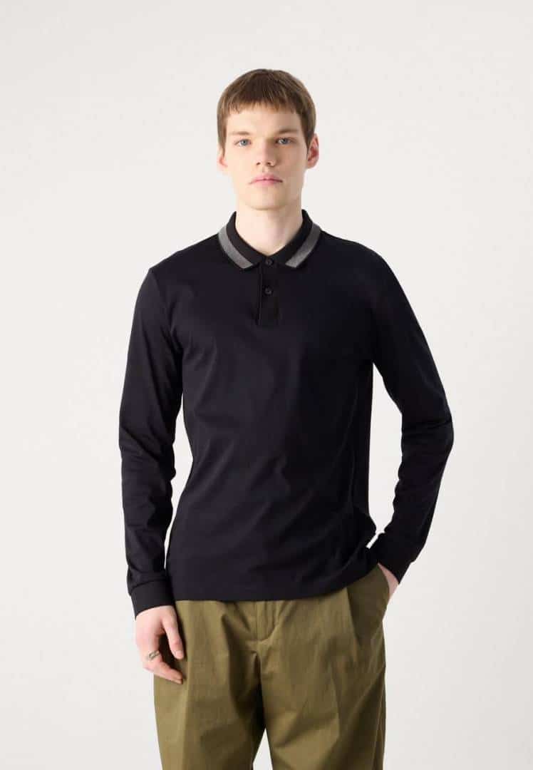 Hugo bos s Black Logo Work Premium Full Sleeve Polo T-Shirt