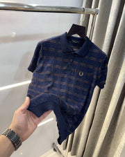 Fredperr y Navy Blue Premium Knitted Polo T-Shirt