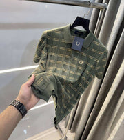 Fredperr y Olive Premium Knitted Polo T-Shirt