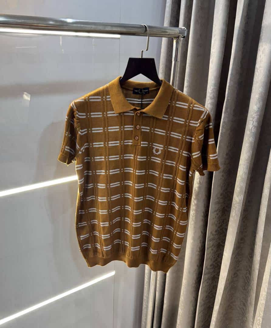 Fredperr y Brown Premium Knitted Polo T-Shirt