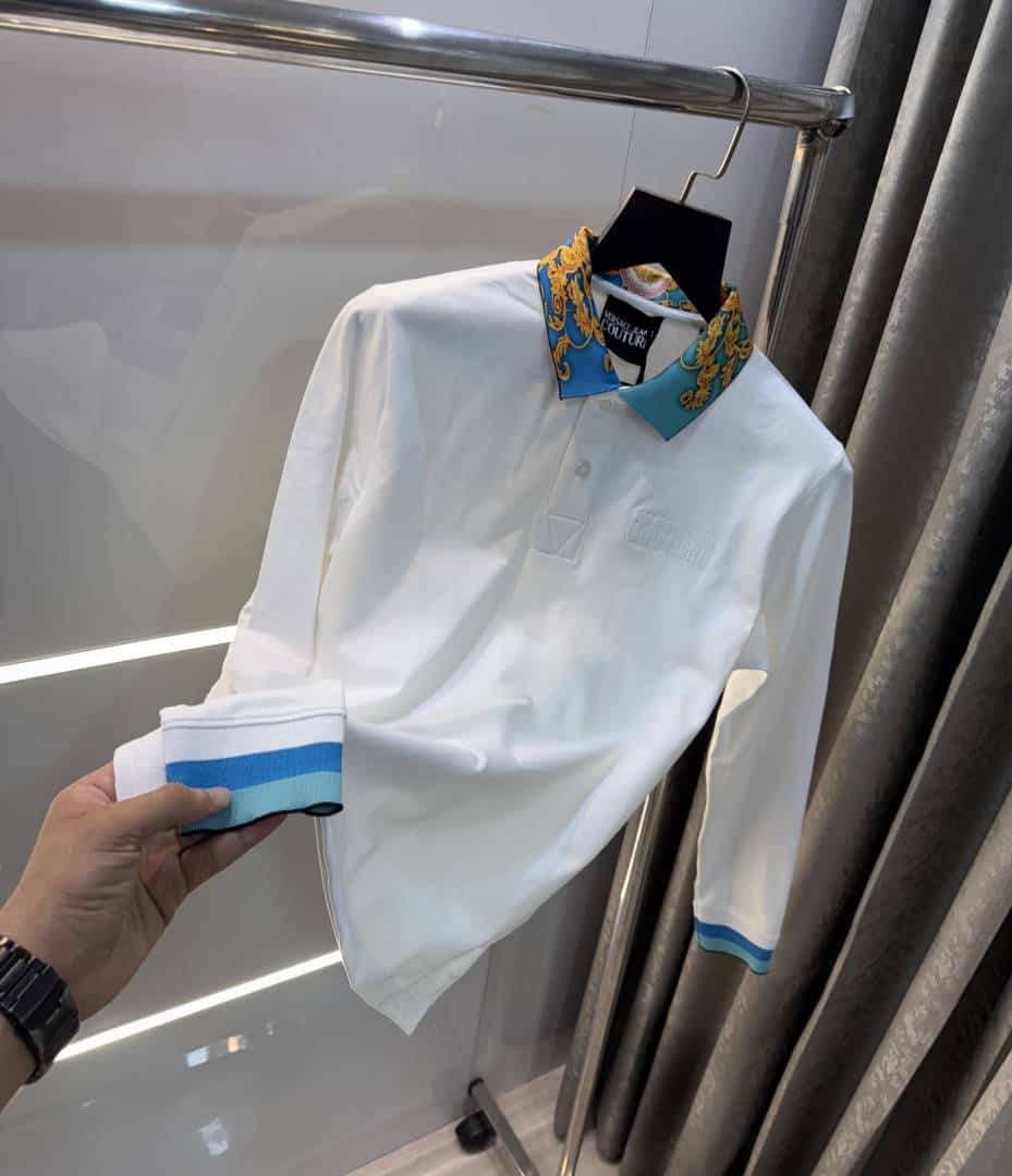 Versac e Couture White Logo Work Imported Polo T-Shirt