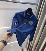 Versac e  Couture Petrol Blue Logo Work Imported Polo T-Shirt