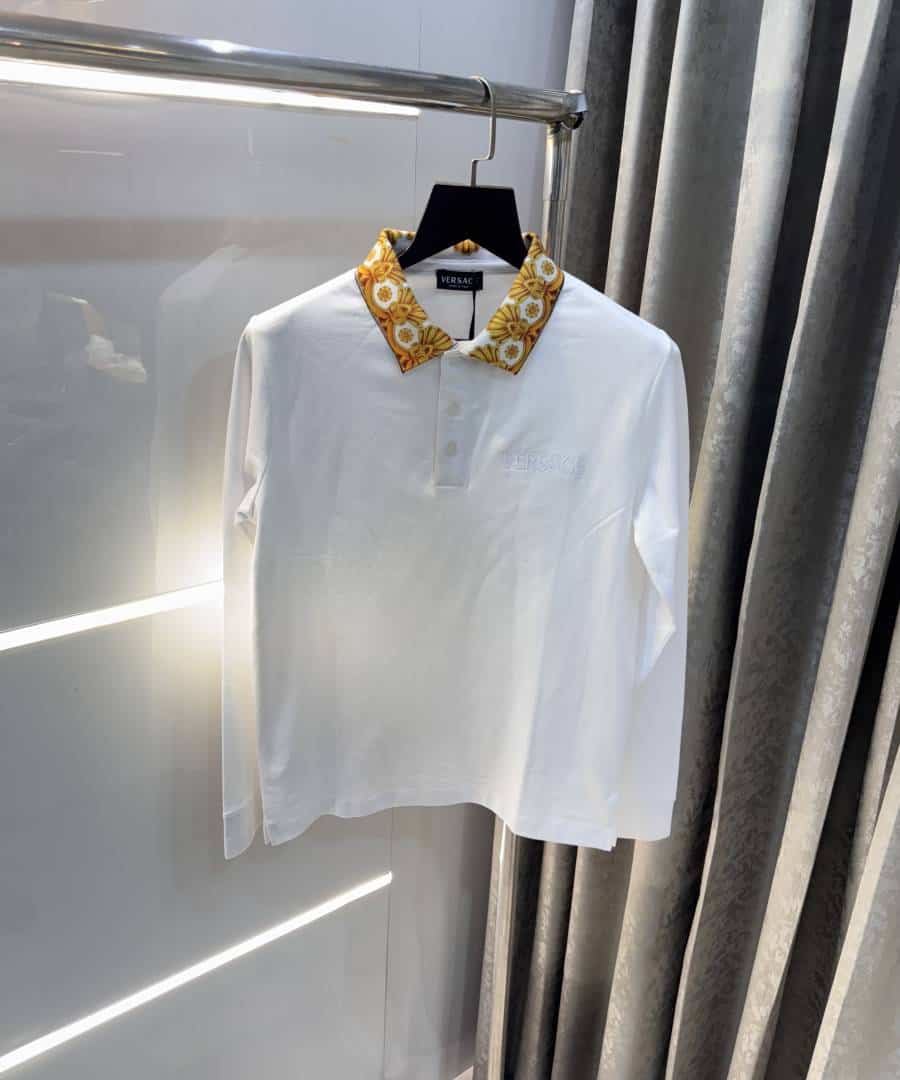 Versac e Couture White Collar Logo Imported Polo T-Shirt