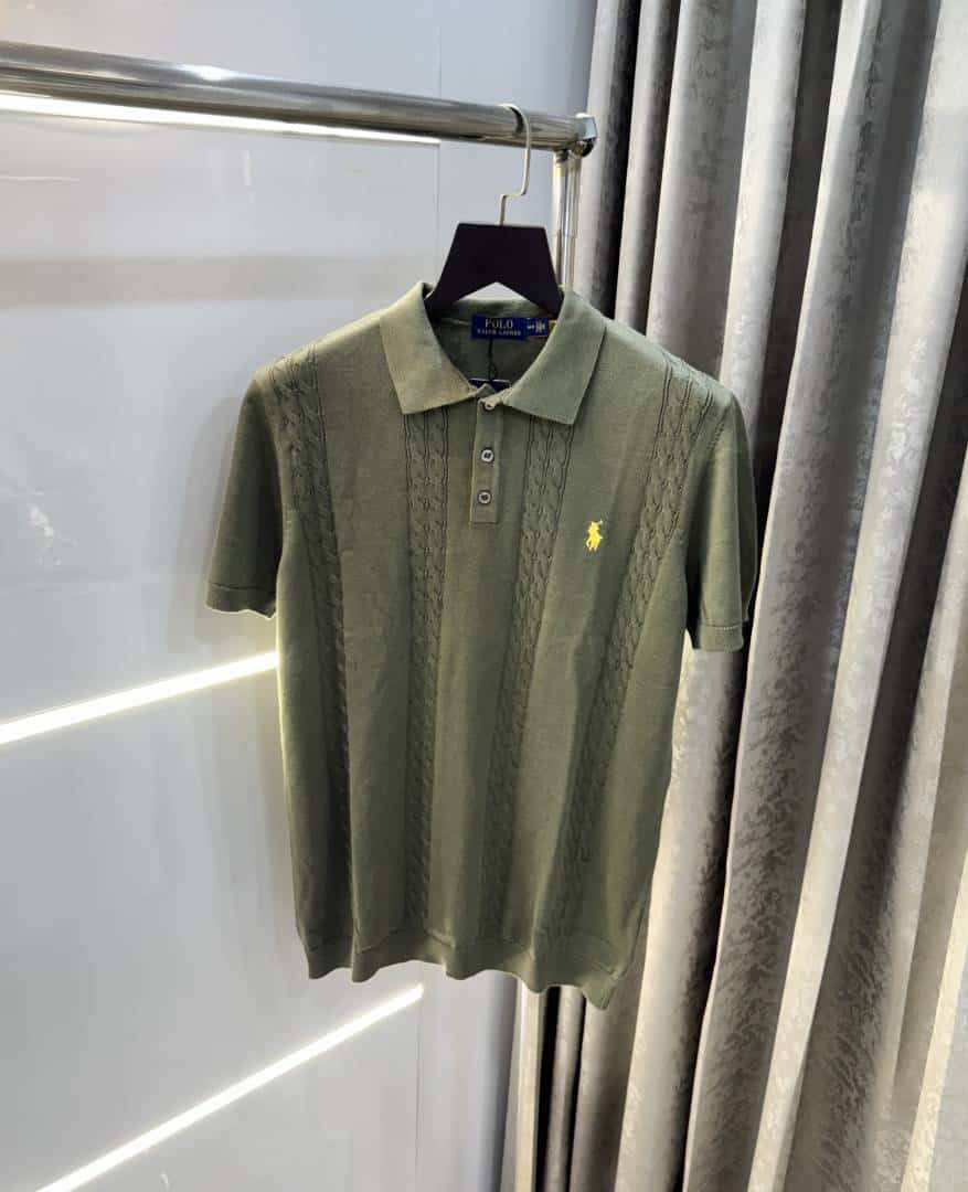 ralpH LaU·ren  Olive Green Premium Knitted Polo T-Shirt