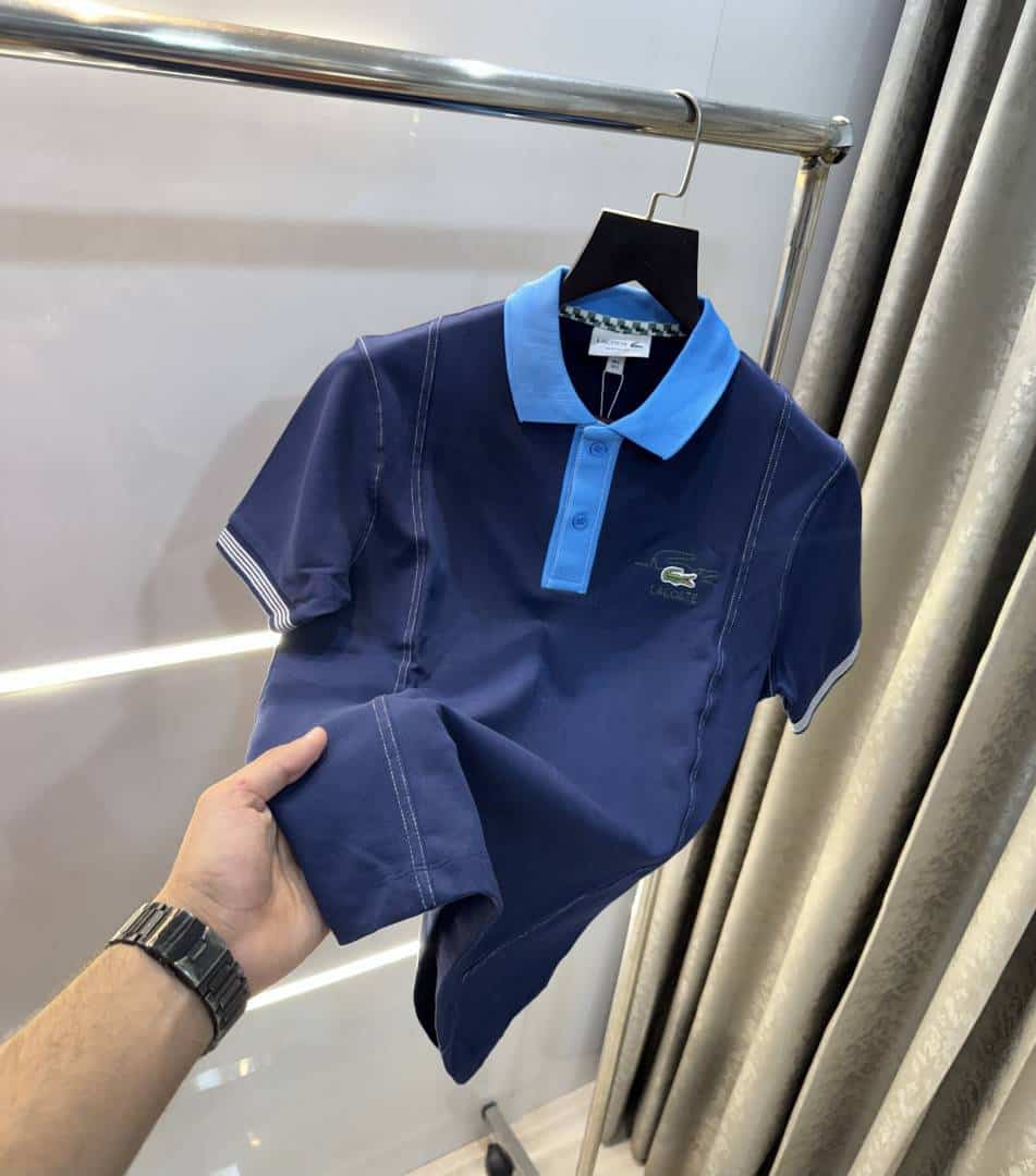 Lacost e Navy Blue Embroidery Logo Premium Polo T-Shirt