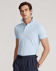 Ralph Laure Sky Blue Embroidery Logo Classic Polo T-Shirt