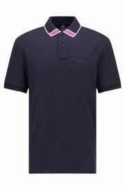 Hugo bos s Navy Blue Collar Logo Premium Polo T-Shirt