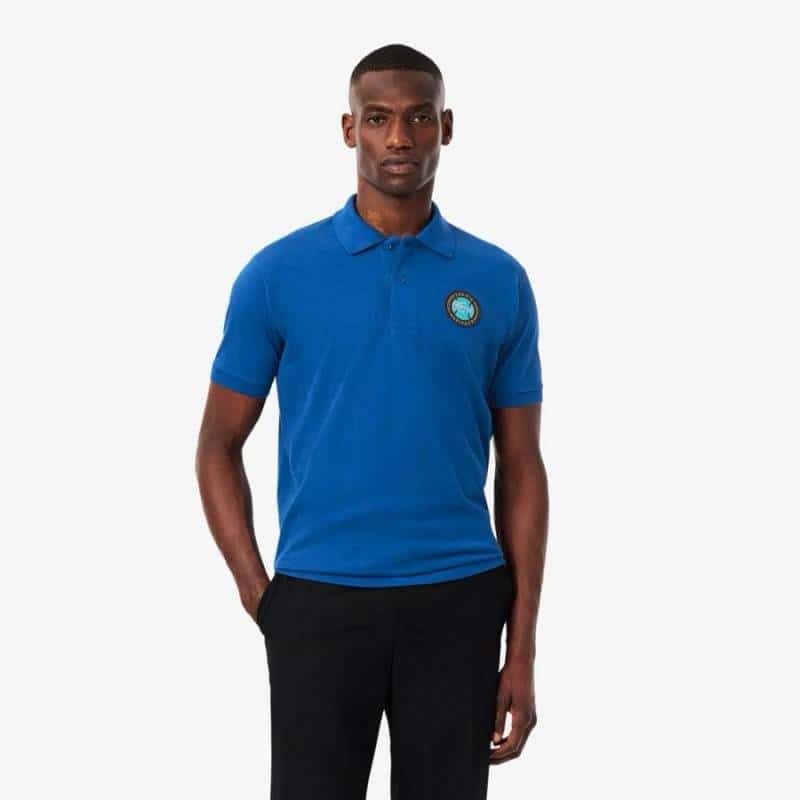 Lacost e Petrol Blue Embroidery Logo Premium Polo T-Shirt