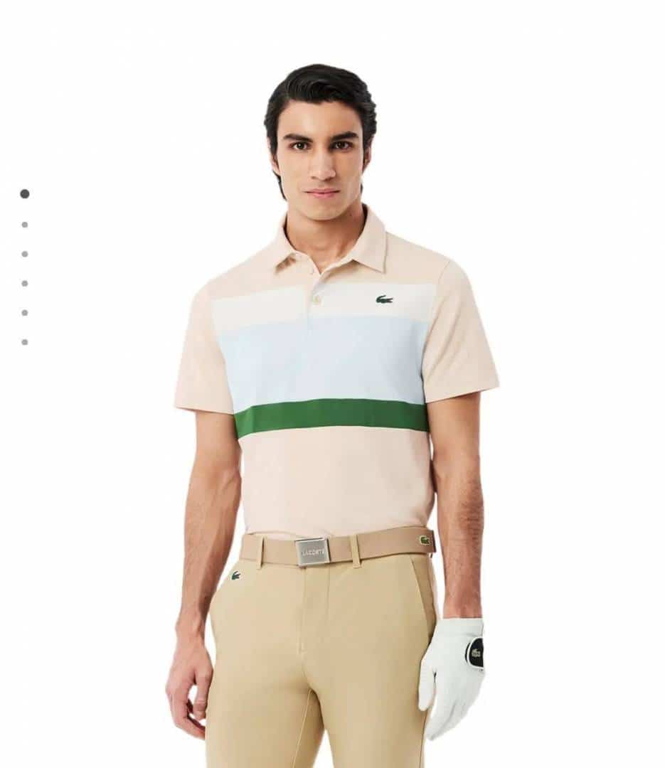 Lacost e Beige Embroidery Logo Premium Polo T-Shirt