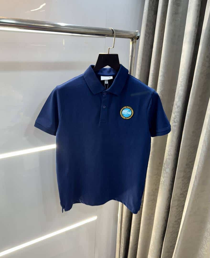 Lacost e Petrol Blue Embroidery Logo Premium Polo T-Shirt