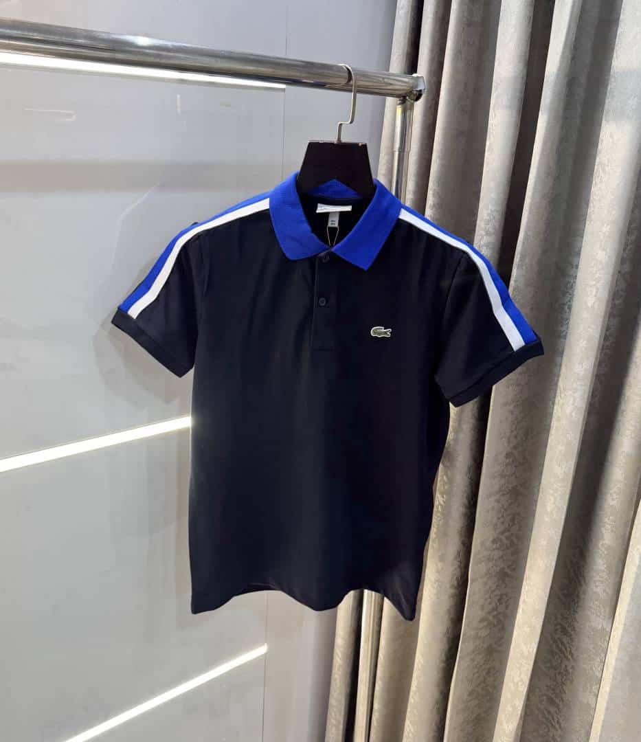 Lacost e Navy Blue Logo Work Premium Polo T-Shirt