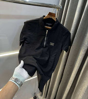 Dolce&Gabbana Black A Steel Logo Imported Polo T-Shirt With Box Packing