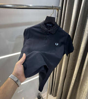 Fredperry Navy Blue Embroidery Logo Premium Polo T-Shirt