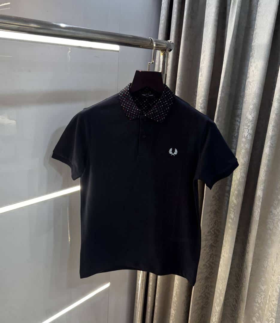 Fredperry Navy Blue Embroidery Logo Premium Polo T-Shirt
