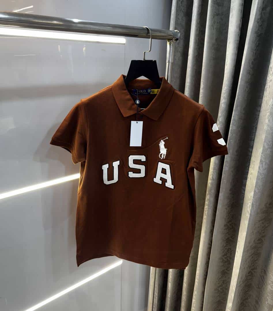 Ralph Laure n Brown Embroidery Logo Premium Polo T-Shirt