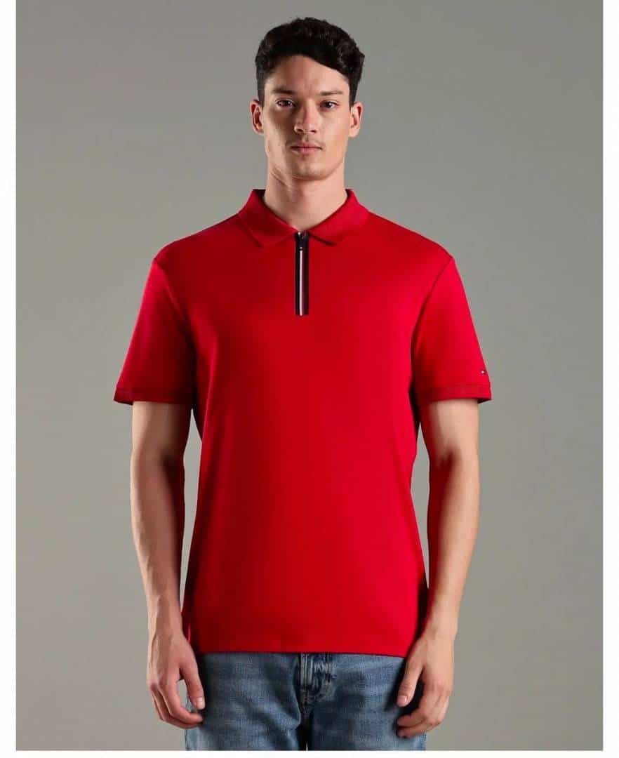 Tomm y Hilfiger Red Logo Work Premium Polo T-Shirt