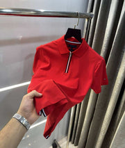 Tomm y Hilfiger Red Logo Work Premium Polo T-Shirt