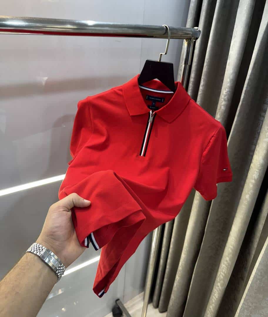 Tomm y Hilfiger Red Logo Work Premium Polo T-Shirt