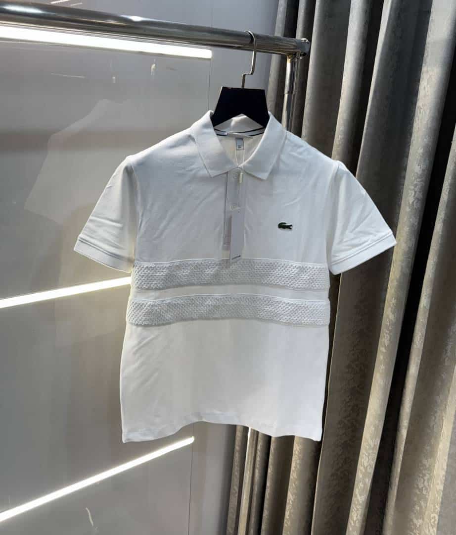 Lacost e White Embroidery Logo Premium Polo T-Shirt