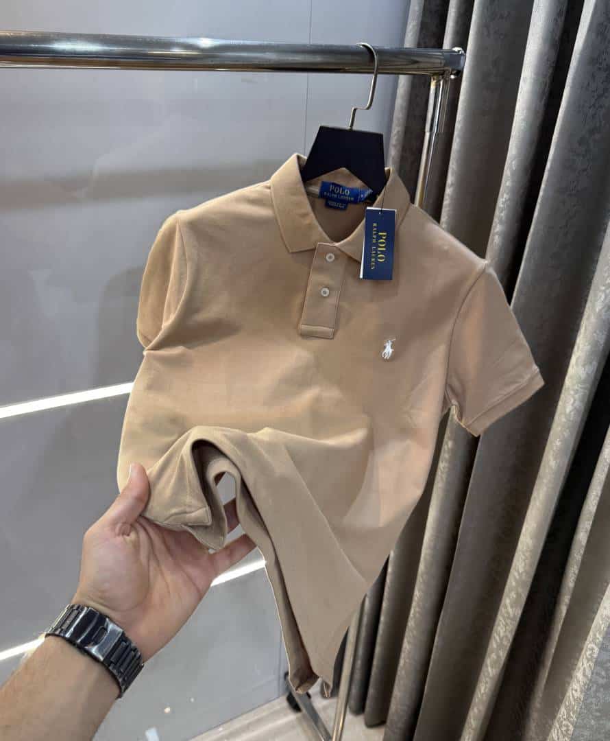 Ralph Lauran Beige Embroidery Logo Classic Polo T-Shirt