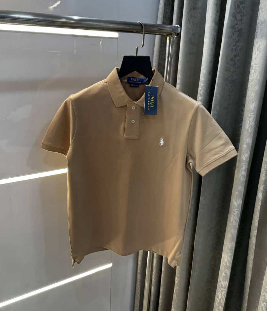 Ralph Lauran Beige Embroidery Logo Classic Polo T-Shirt
