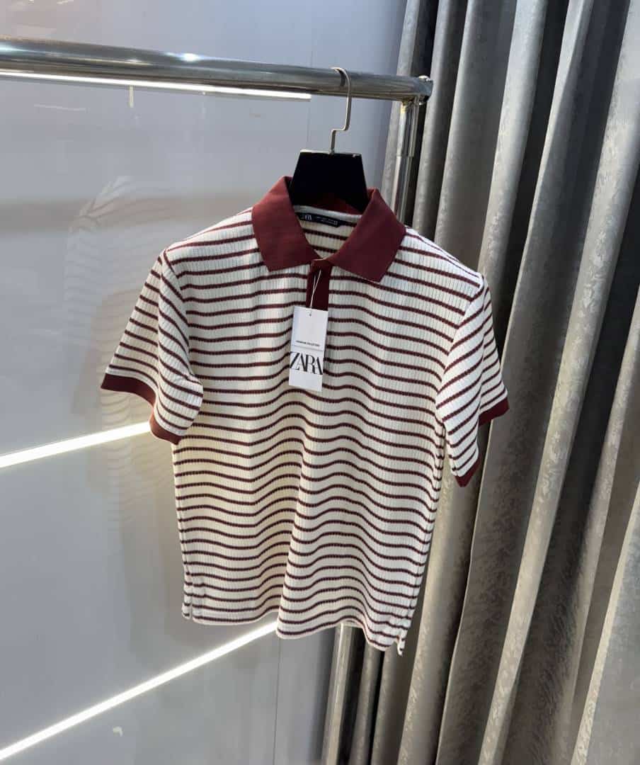 Zar a Maroon Premium Knitted Classic Polo T-Shirt