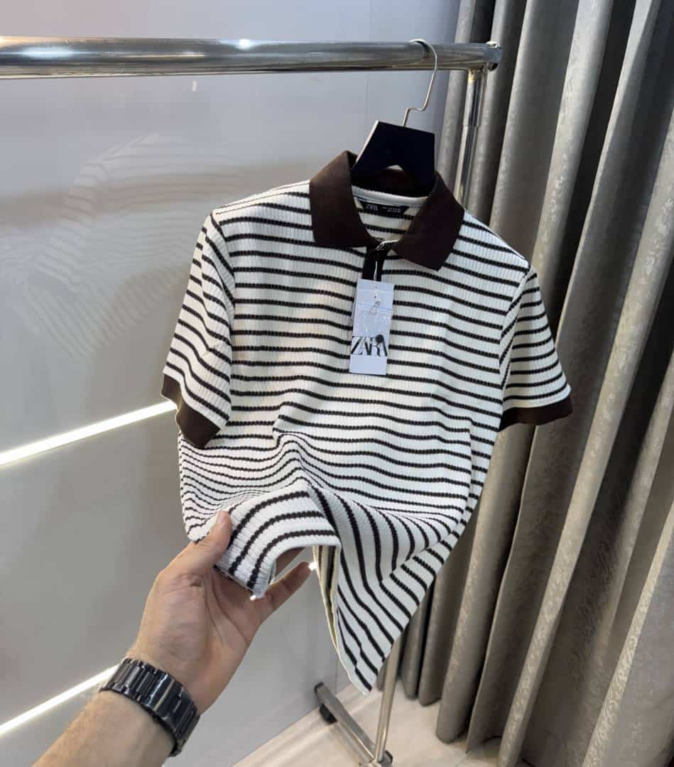 Zar a Brown Premium Knitted Classic Polo T-Shirt