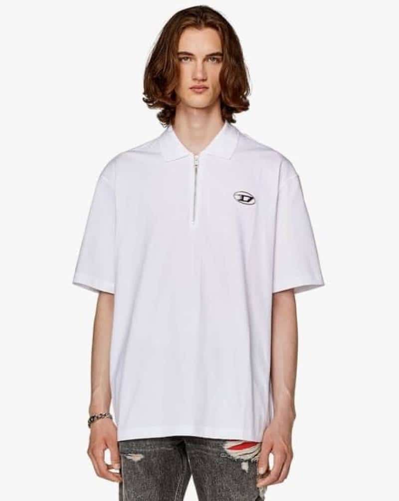 Diese l White Logo Work Imported Polo T-Shirt