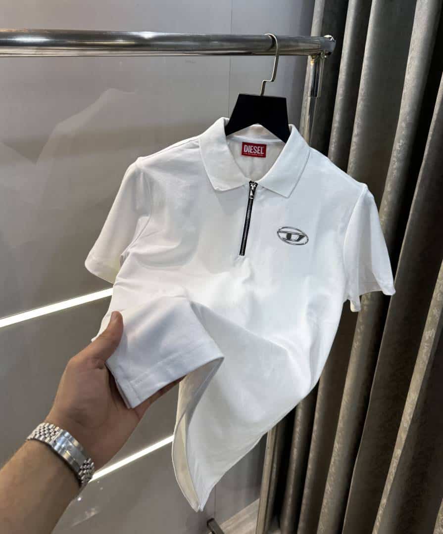 Diese l White Logo Work Imported Polo T-Shirt