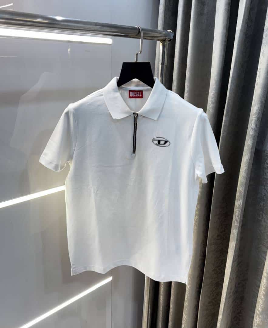 Diese l White Logo Work Imported Polo T-Shirt