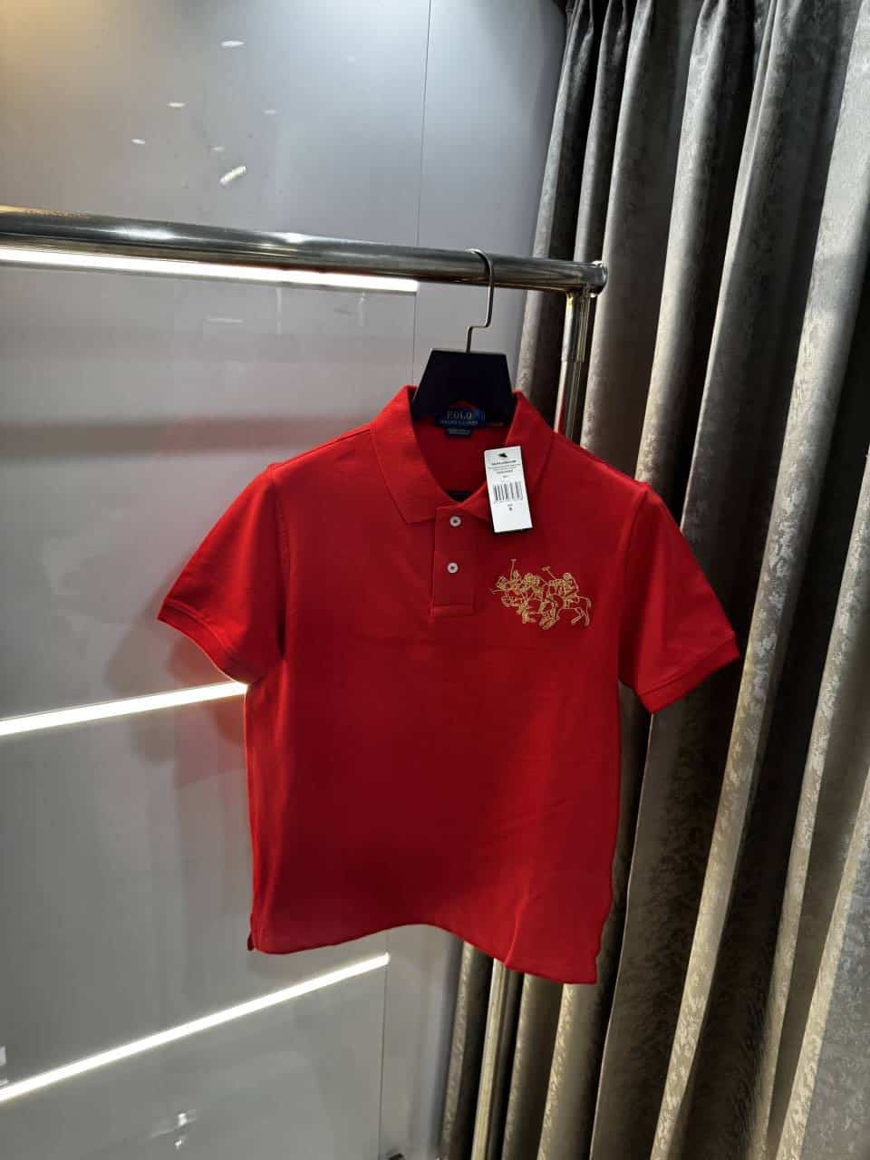 Ralp h lauren Red Embroidery Logo Premium Polo T-Shirt