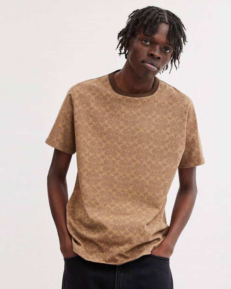 Coac h Beige MonogrAm Imported Premium T-Shirt