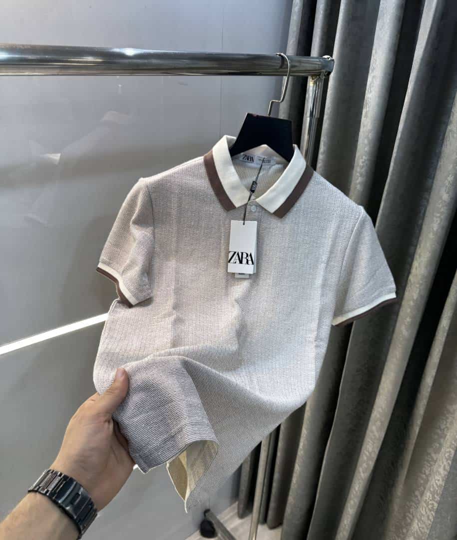 Zar a Brown Premium Knitted Classic Polo T-Shirt