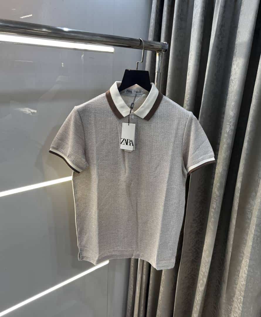 Zar a Brown Premium Knitted Classic Polo T-Shirt