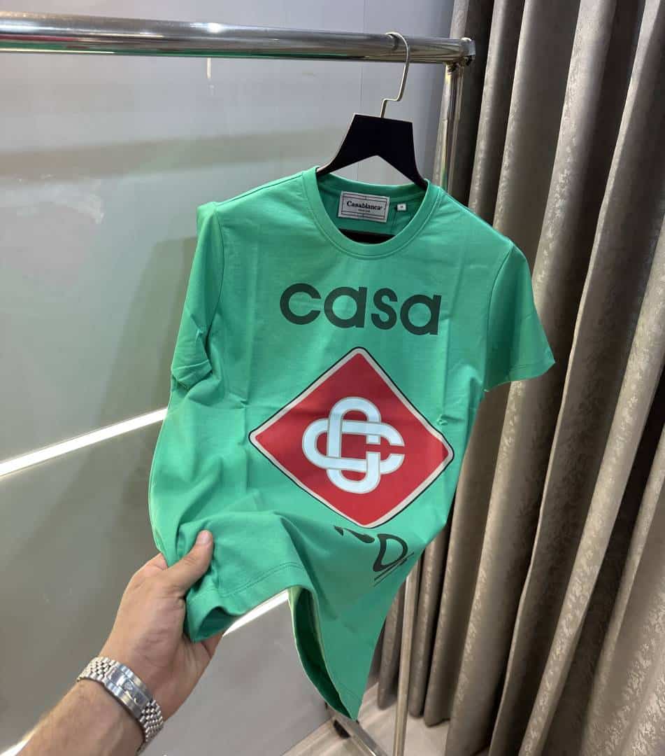 Casablanc a Green Logo Print Imported T-Shirt