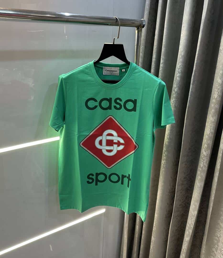 Casablanc a Green Logo Print Imported T-Shirt
