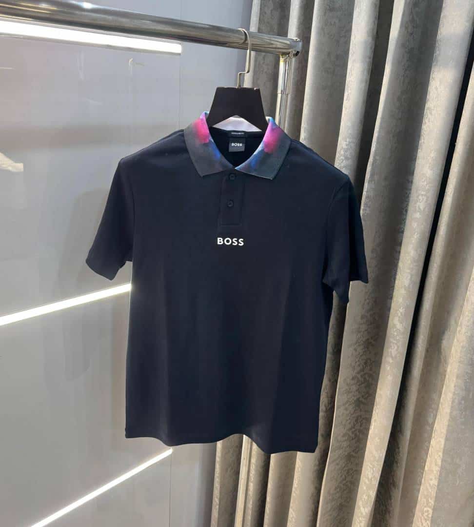 Hugo bos s Navy Blue Collar Look Premium Polo T-Shirt