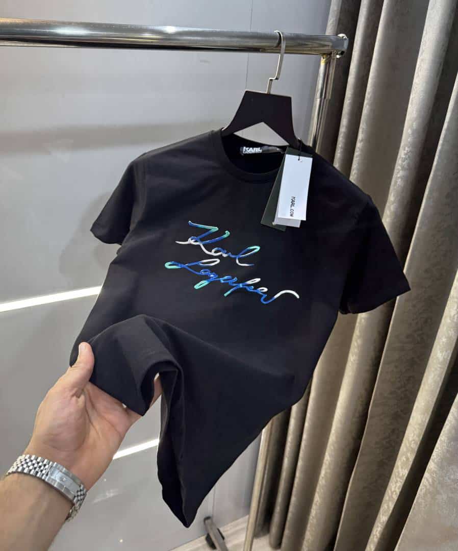 Karl Lagerfeld Black Logo Print Imported T-Shirt