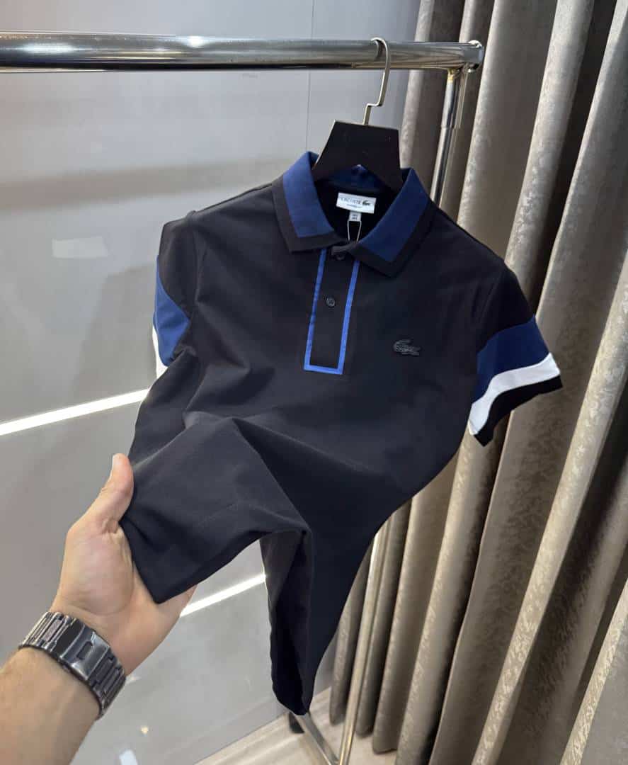 Lacost e Black Embroidery Logo Premium Polo T-Shirt