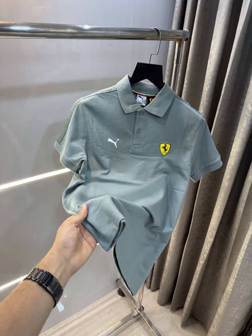Pum a F3r-RARI Edition Aqua Green Premium Polo T-Shirt