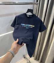 Kar l Lagerfeld Navy Blue Logo Print Imported T-Shirt