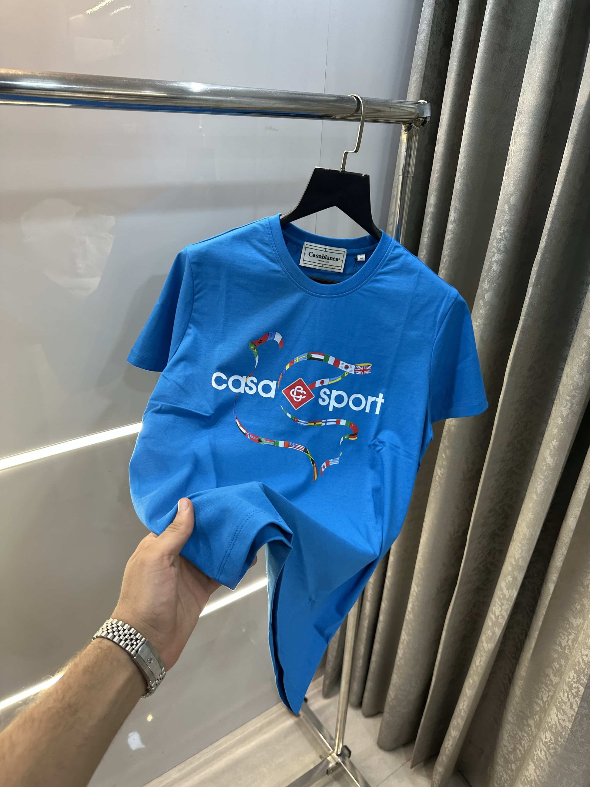 Casablanca Blue Logo Print Imported T-Shirt