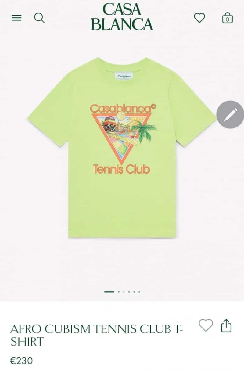 Casablanc a Green Logo Print Imported T-Shirt